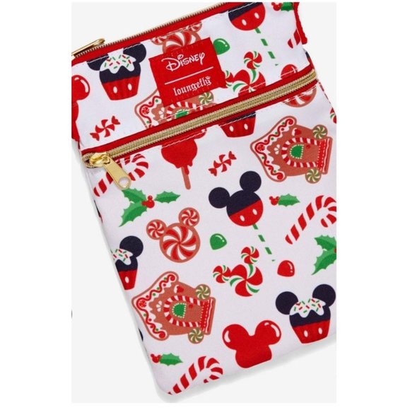LOUNGEFLY Mickey Disney Holiday Treat Crossbody Bag NEW - Picture 3 of 3